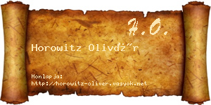 Horowitz Olivér névjegykártya